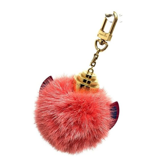 LOUIS VUITTON M65143 totem Bag Charm Key Holder fur pink/GoldHardware - Picture 2 of 14